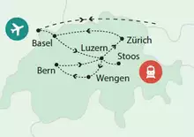 Svájc repülővel és vonattal