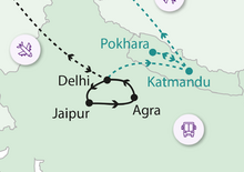 India mesés Aranyháromszöge nepáli hosszabbítással