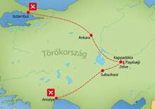 Isztambul, Ankara, Kappadókia, Antalya körutazás -  BUD, Repülő